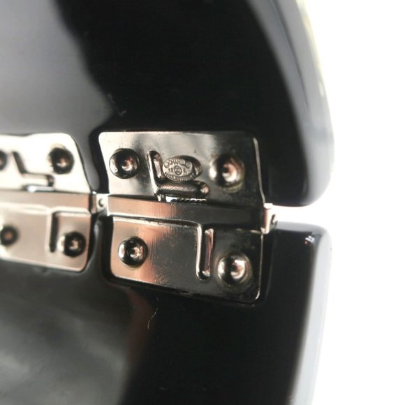 CHANEL 2012 CC STRASS CUFF BRACELET BLACK RESIN - Picture 8 of 8